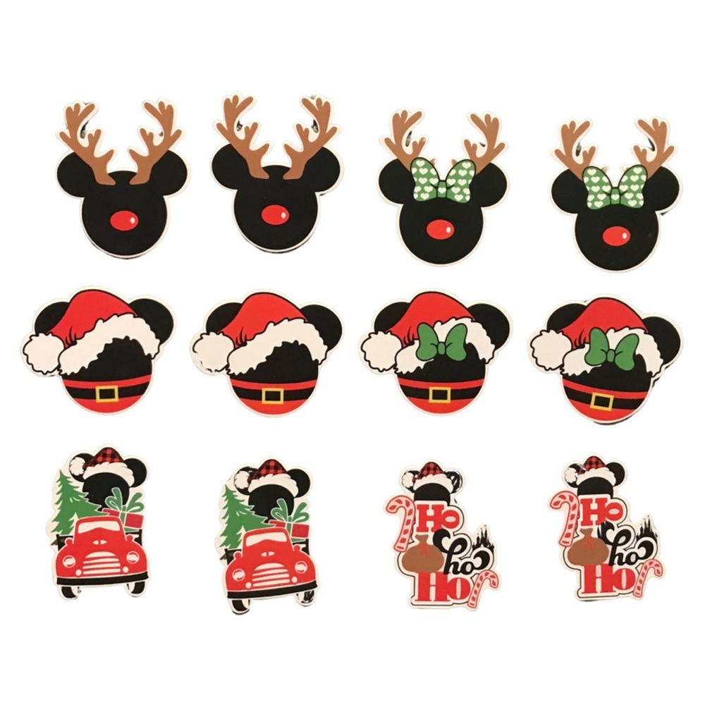 Disney Mickey and Minnie Mouse Christmas Cupcake Toppers 12 pc